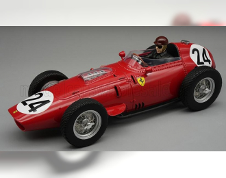 FERRARI F1 Dino 246/256 Team Scuderia Ferrari №24 Winner Reims France Gp (with Pilot Figure) (1959) Tony Brooks, Red