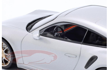 PORSCHE 911 (992) Turbo S Coupe (2024), silver / golden rims (Sport Design)