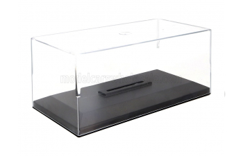 VETRINA DISPLAY BOX Box For 1/43 Base In Plastica Nera - Plastic Base Black - Lungh.length Cm 15.0 X Largh.width Cm 7.7 X Alt.height Cm 6.4 (altezza Interna Interior Height Cm 5.0), Plastic Display