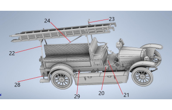 Сборная модель Руссо-Балт С24-40 пожарный
