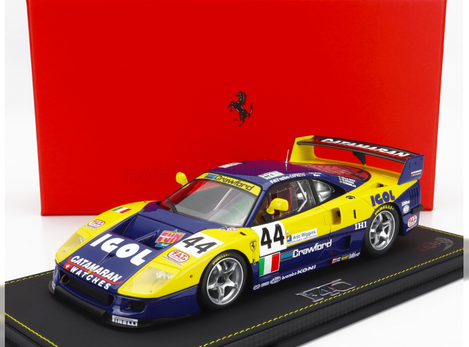 FERRARI F40 Gte 3.5l Turbo V8 Team Ennea Srl Igol N44 24h Le Mans (1996) L.Della Noce - A.Olofsson - C.Rosenblad, Yellow Blue