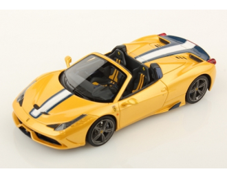 FERRARI 458 Speciale, yellow with white stripe