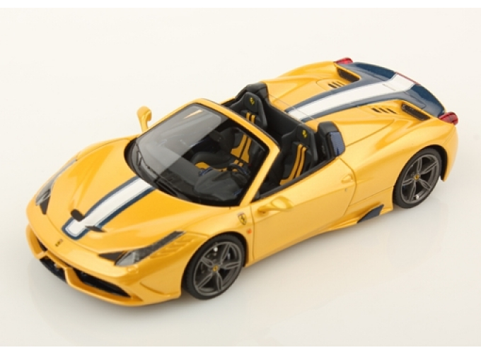 FERRARI 458 Speciale, yellow with white stripe