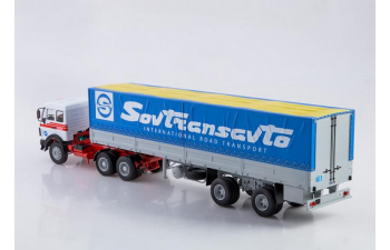 MERCEDES-BENZ NG2232 с полуприцепом Fruehauf Savoyarde Sovtransavto, белый / синий