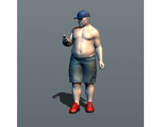 Фигура Мужичок с телефоном, окрашенная