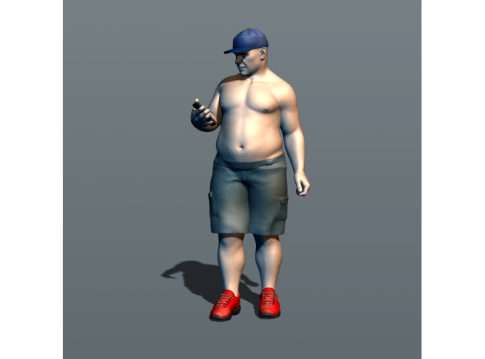 Фигура Мужичок с телефоном, окрашенная