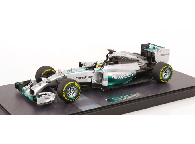 MERCEDES GP F1 W05 Amg Petronas №44 World Champion Season (2014) Lewis Hamilton - Con Vetrina - With Showcase, Silver Green