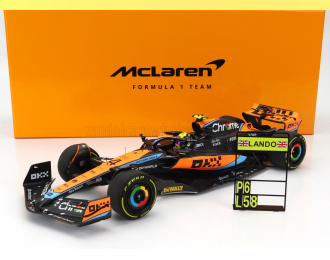 McLAREN F1  Mcl60 Team Mclaren N 4 6th Australian Gp With Pit Board 2023 Lando Norris, Orange Black