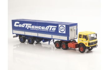 MERCEDES-BENZ NG 2232 с полуприцепом Fruehauf Savoyarde Совтрансавто, желтый / синий