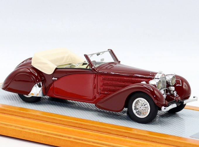 Bugatti T57 Cabriolet 1935 Stelvio Serie 2 sn57362 Original & Current open Car, Red/Burgundy