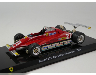 FERRARI F1 126c2 №27 Season (1982) Gilles Villeneuve - Con Vetrina - With Showcase, Red