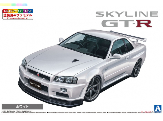 Сборная модель Nissan Skyline R34 Spec II (White)