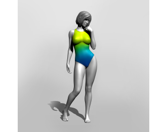 Фигура На пляже 3, окрашенная