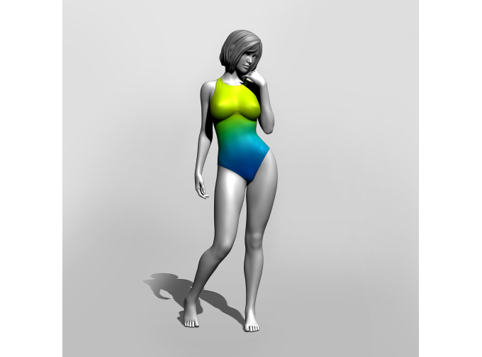 Фигура На пляже 3, окрашенная