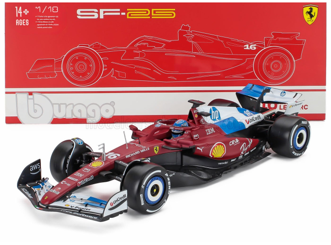 FERRARI F1  Sf-25 Team Scuderia Ferrari №16 Miami Gp Charles Leclerc (2025), Red White Blue