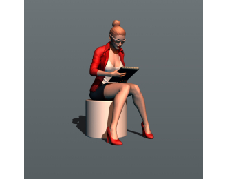 Фигура Секретарша со списком (масштаб 1:24), окрашенная