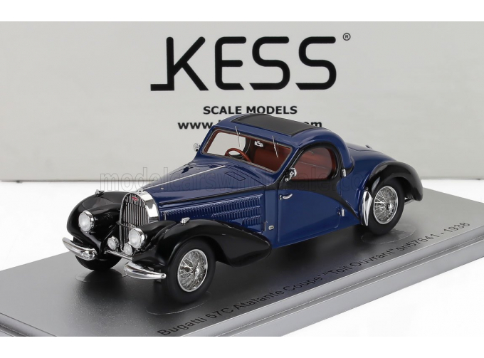 BUGATTI 57c Atalante Coupe Sn.57641 Toit Ouvrant Closed Roof (1938), Blue Black