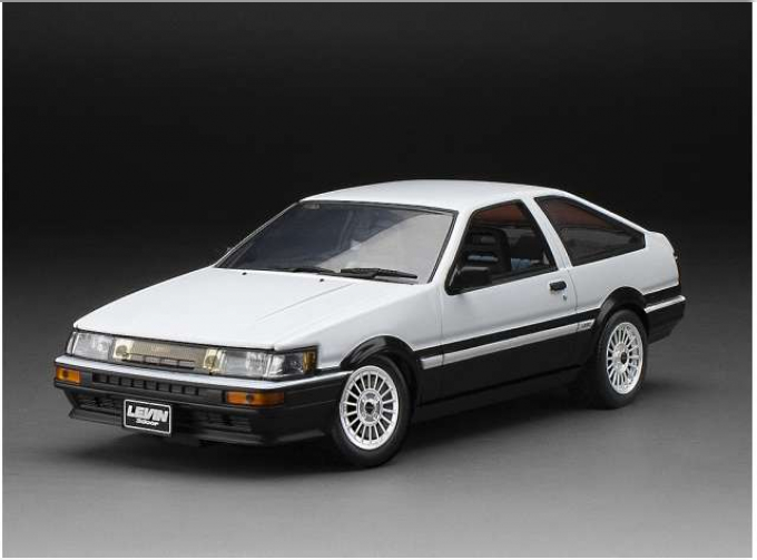 TOYOTA Corolla Levin (AE86) (1985), white, black