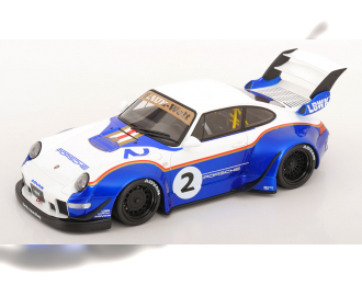 PORSCHE 911 (993) RWB X Liberty Walk Rothmans (2023), blue metallic /white