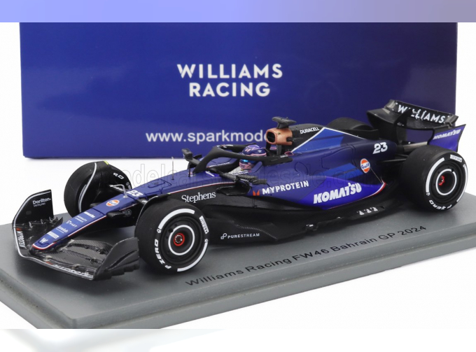 WILLIAMS F1 Fw46 Team Williams Racing №23 Bahrain Gp (2024) Alexander Albon, 2 Tone Blue