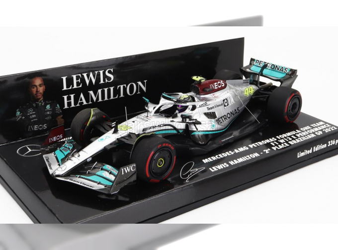 MERCEDES-BENZ GP F1 W13e Team Mercedes-amg Petronas F1 N44 2nd Brazilian Gp (2022) Lewis Hamilton, Silver Green