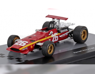 FERRARI F1 312 F1-68 №26 Season (1968) Jacky Ickx - Con Vetrina - With Showcase, Red White