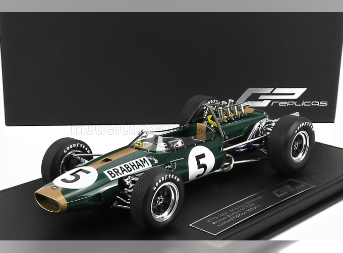 BRABHAM F1 Bt19 N 5 Winner British Gp Jack Brabham 1966 World Champion - Con Vetrina - With Showcase, Green Gold