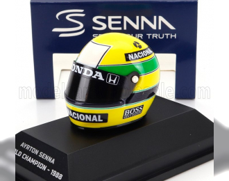 BELL HELMET F1 Casco Helmet Honda Mp4/4 N 12 World Champion Season 1988 Ayrton Senna, Yellow Green