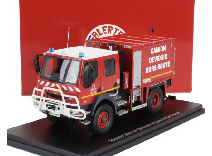 RENAULT Midlum Tanker Truck Cdhr Sdis 59 Camion Devidoir Hors Route Sapeurs Pompiers (2007), Red Yellow