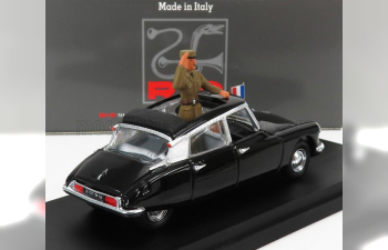 CITROEN Ds19 Cabriolet With General De Gaulle And Driver Figure (1960), Black