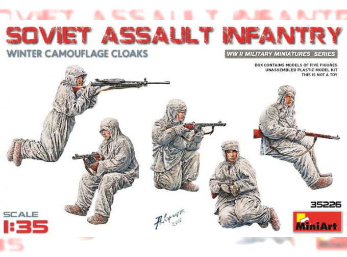 Сборная модель Фигуры SOVIET ASSAULT INFANTRY WINTER CAMOUFLAGE CLOAKS