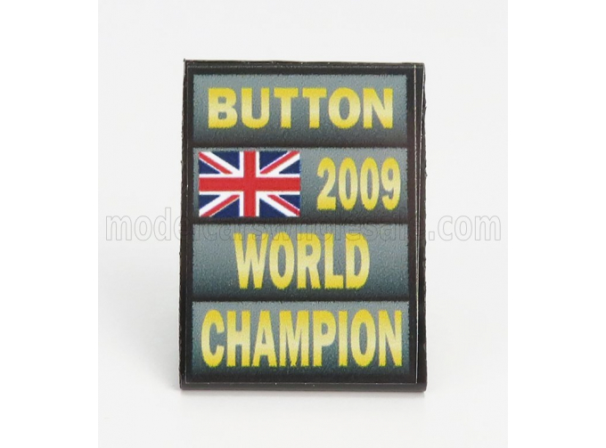 ACCESSORIES F1 World Champion Plate Pit Board - Brawn Gp Mercedes Bgp001 N 22 Season (2009) Jenson Button, Grey Black Yellow