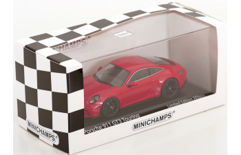 PORSCHE 911 (992) GT3 Touring (2021), Indian red / black rims