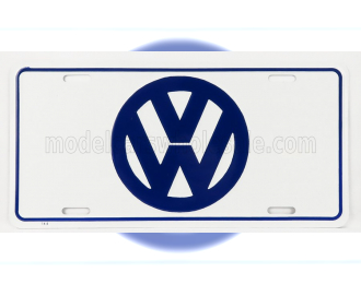 ACCESSORIES Funny Metal Plate - Volkswagen Logo, White Blue