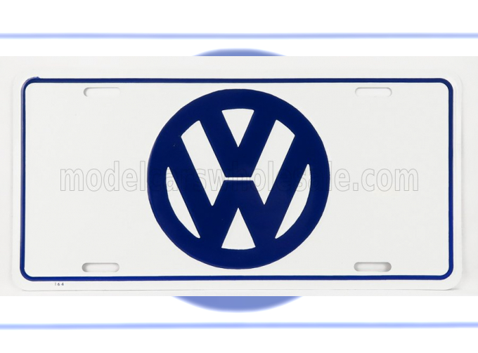 ACCESSORIES Funny Metal Plate - Volkswagen Logo, White Blue