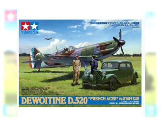 Сборная модель DEWOITINE D.520 "FRENCH ACES" с двумя фигурами и штабным автомобилем