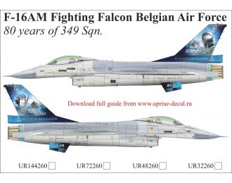 Декаль для F-16AM Fighting Falcon Belgian Air Force 80 Years of 349 sqn