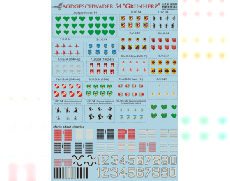 Декаль JAGDGESCHWADER 54 GRUNHERZ