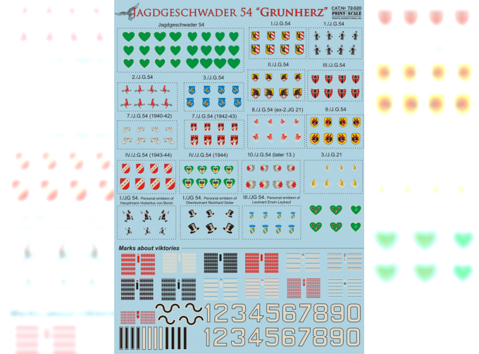 Декаль JAGDGESCHWADER 54 GRUNHERZ