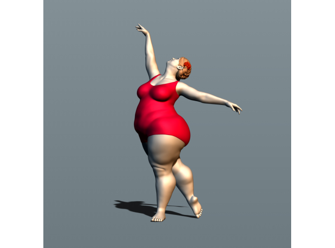 Фигура Полная танцовщица, окрашенная
