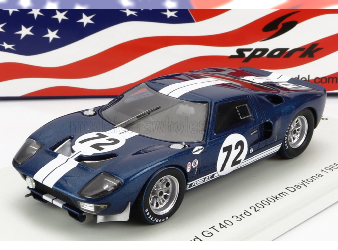 FORD Gt40 №72 3rd 2000km Daytona (1965) B.Bondurant - R.Ginther, Blue White