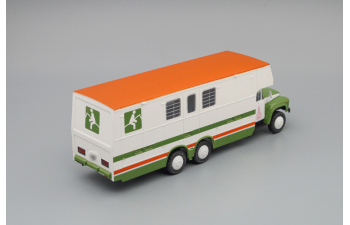 Автобус 5982 (ЗИЛ-133Г1) перевозка лошадей, Автомобиль на службе 78, бело-зеленый