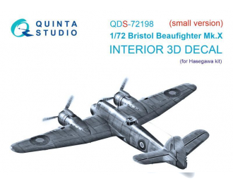 3D Декаль интерьера кабины Bristol Beaufighter Mk.X (Hasegawa) (малая версия)