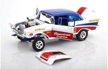 CHEVROLET Bel Air Gasser (1957), white/rot/blue