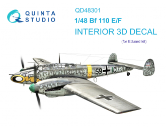 3D Декаль интерьера кабины Bf 110E/F (Eduard)