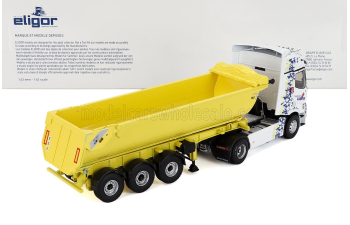 RENAULT T480 Truck Cassone Ribaltabile Garnier Transports (2021), White Yellow