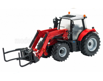 MASSEY FERGUSON 6616 Tractor With Front Loader - Scraper (2016), Red Silver