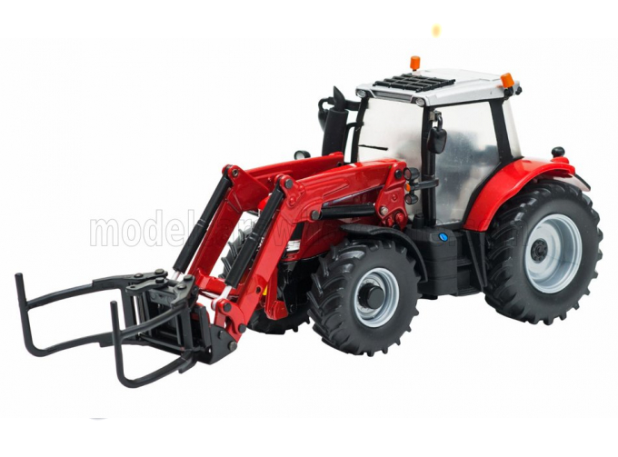 MASSEY FERGUSON 6616 Tractor With Front Loader - Scraper (2016), Red Silver