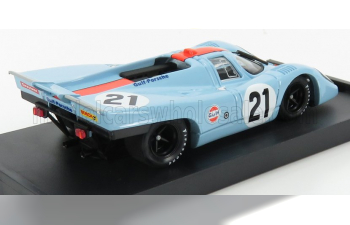 PORSCHE 917k Scuderia Jwa Gulf N21 24h Le Mans (1970) Rodriguez - Kinnunen, Light Blue Orange