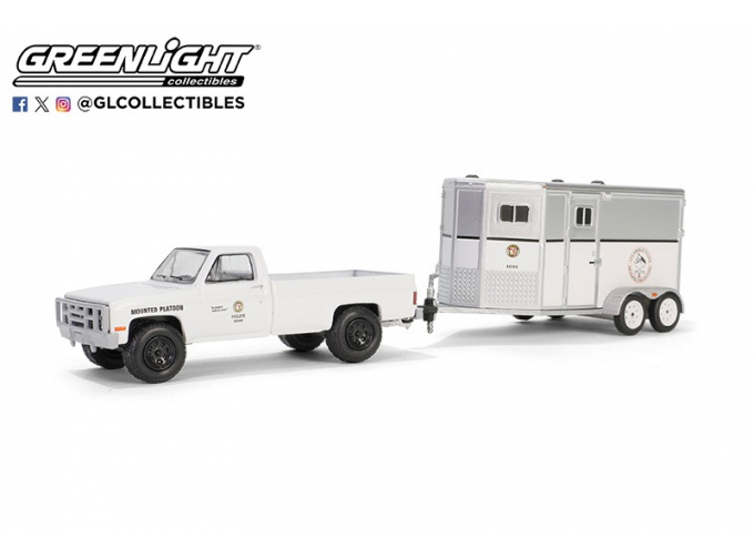 CHEVROLET C20 "LAPD Search & Rescue Mounted Platoon" c прицепом для перевозки лошадей (1987), white